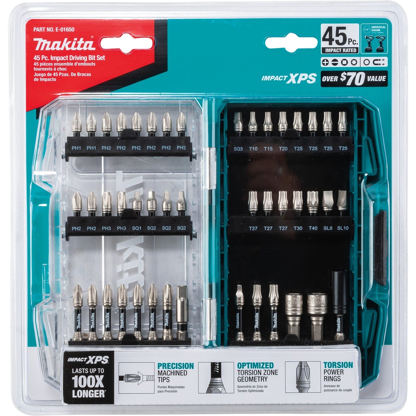 Makita E-01650 Impact XPS® 45 Pc. Impact Bit Set