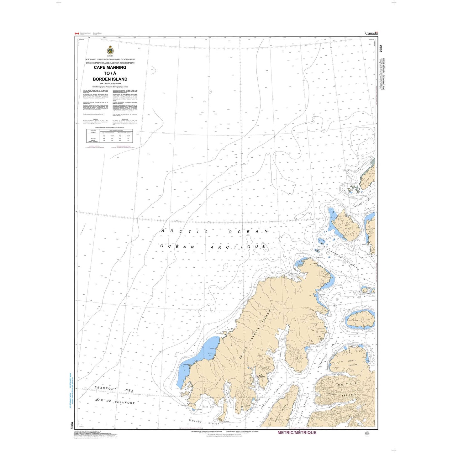 Paradise Clay CAN7952 CHS Chart Cape Manning to Borden Island