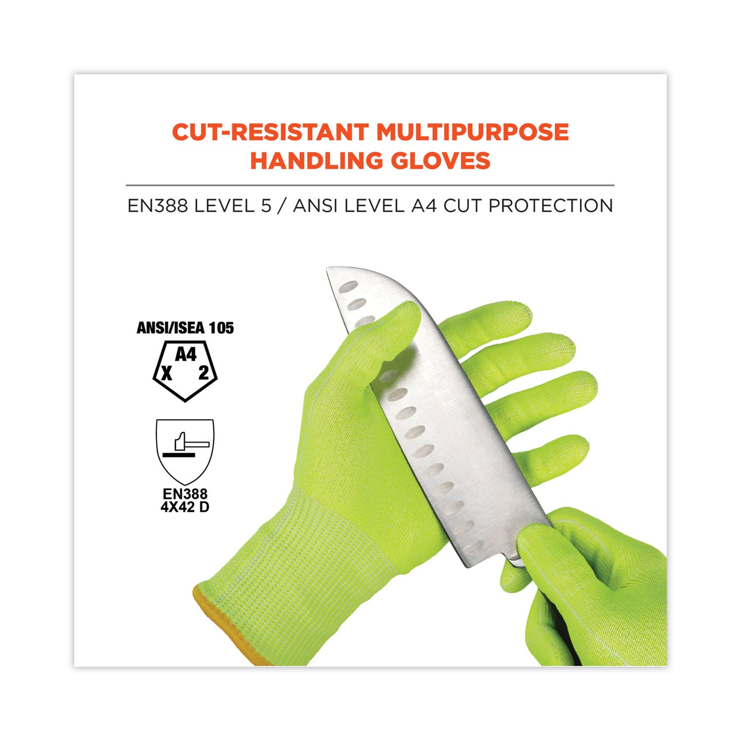 Ergodyne 18025 ProFlex 7040 Cut Resistant Food Grade Gloves - ANSI A4, EN388 Level 5