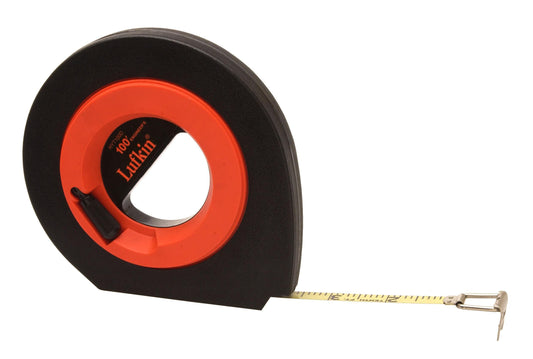 Lufkin HYT100D 3/8" x 100' Engineer's Speedwinder® Yellow Clad Long Steel Tape Measure