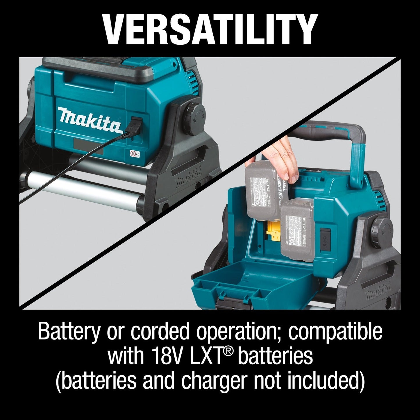 Makita DML809 18V X2 LXT® Lithium‘Ion Cordless/Corded Work Light, Light Only