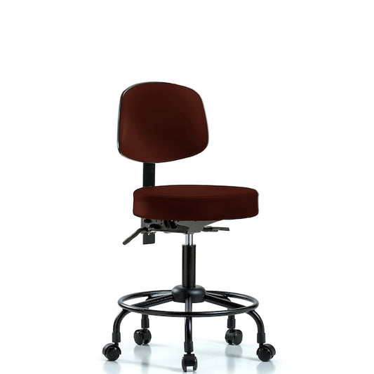 Blue Ridge Ergonomics PTDHSO-RG-RC-BLU Polyurethane Tractor Sit-Stand Stool - Desk Height with Casters in Blue Polyurethane