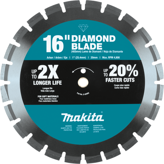 Makita E-02593 16" Diamond Blade Segmented, Soft Material