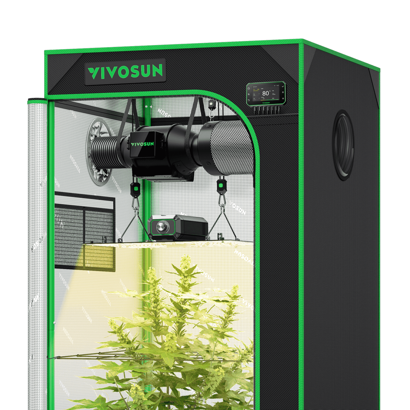 Vivosun Smart Grow Tent Kit, 2 × 2ft 1-Plant System, WiFi-Integrated Automatic Grow System with Full Spectrum LED Grow Light, Efficient Ventilation System with GrowHub E42A+ Controller