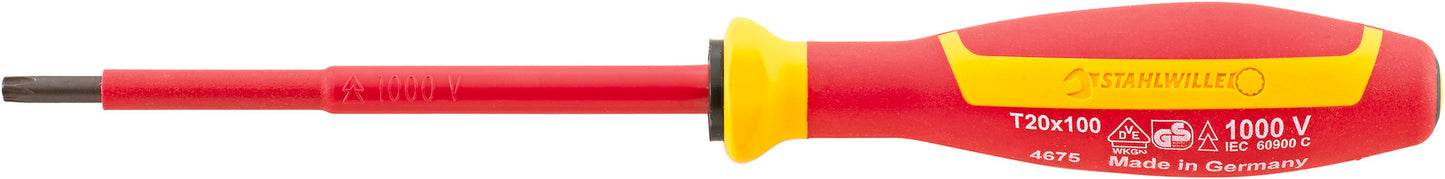 Stahlwille 46753020 4675 VDE T20 TORX SCHRAUBENDREHER MIT DRALL GRIFF Vde Torx® Screwdriver Drall+