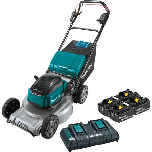 Makita XML09PT1 36V (18V X2) LXT® Brushless 21" Self‘Propelled Commercial Lawn Mower Kit with 4 Batteries (5.0Ah)