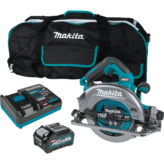 Makita GSH02M1 40V max XGT® Brushless Cordless 7‘1/4" Circular Saw Kit with Guide Rail Compatible Base, AWS® Capable, 4.0Ah