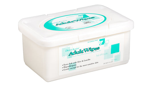 Innovative Healthcare 80-300 Dermassist Adult Wipes - Tub, 9” X 13”, 50/Tub, 20 Tubs/Cs