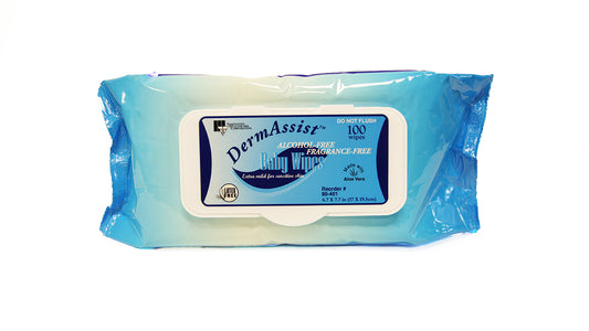 Innovative Healthcare 80-401 Dermassist Baby Wipes - 6.7” X 7.7”, 100/Pk, 12 Pk/Cs