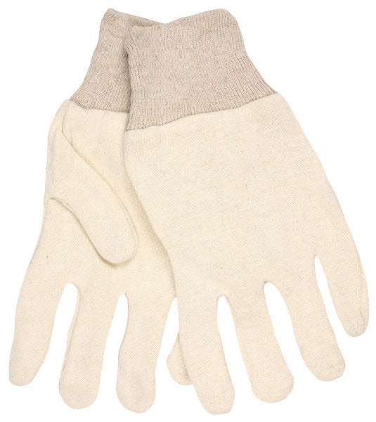 MCR Safety 8000I Natural Jersey Work Gloves Reversible Pattern with Knit Wrist 100% Cotton (1 DZ)