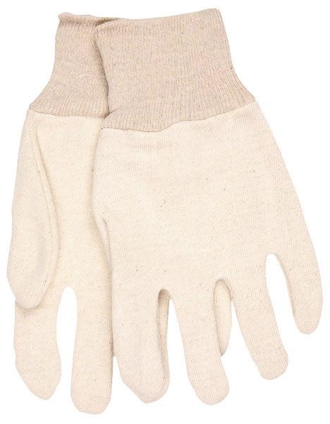 MCR Safety 8010 Heavy Weight Natural Jersey Work Gloves Reversible Pattern with Knit Wrist Cotton Polyester Blend (1 DZ)