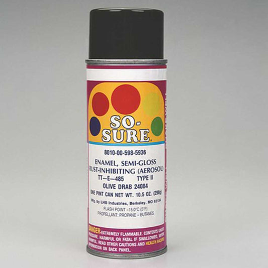 AbilityOne 8010015051962 So-Sure Aerosol Paint - Flat Black 37038