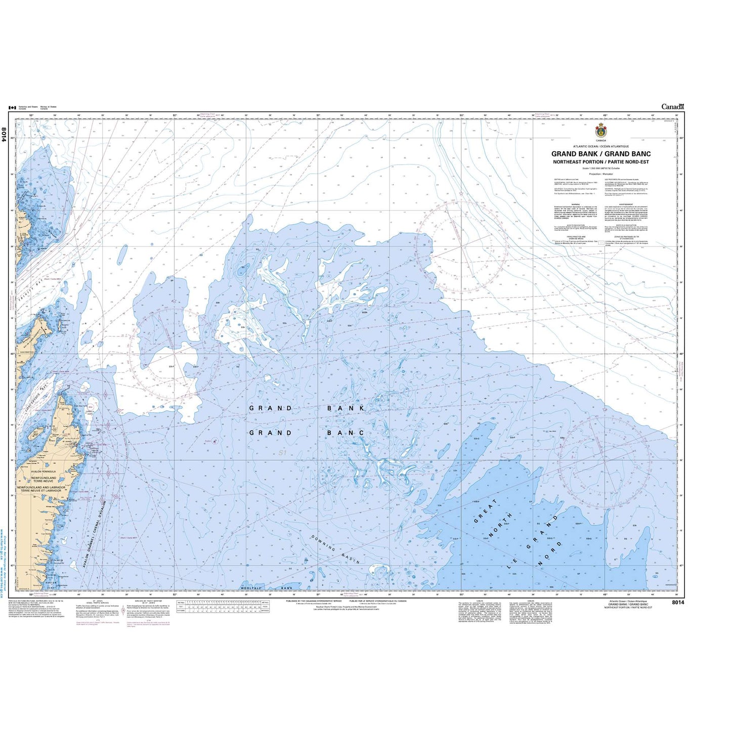 Paradise Clay CAN8014 CHS Chart Grand Banc/Grand Bank (Northeast Portion/Partie-nord-est)