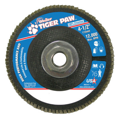 Weiler 51164 4-1/2" Tiger Paw Super High Density Flap Disc  F (10 EA)