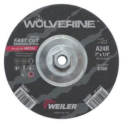 Weiler 56468 7 X 1/4 Wolv Ty27 Grindwhl  A24R  5/8-11 Unc