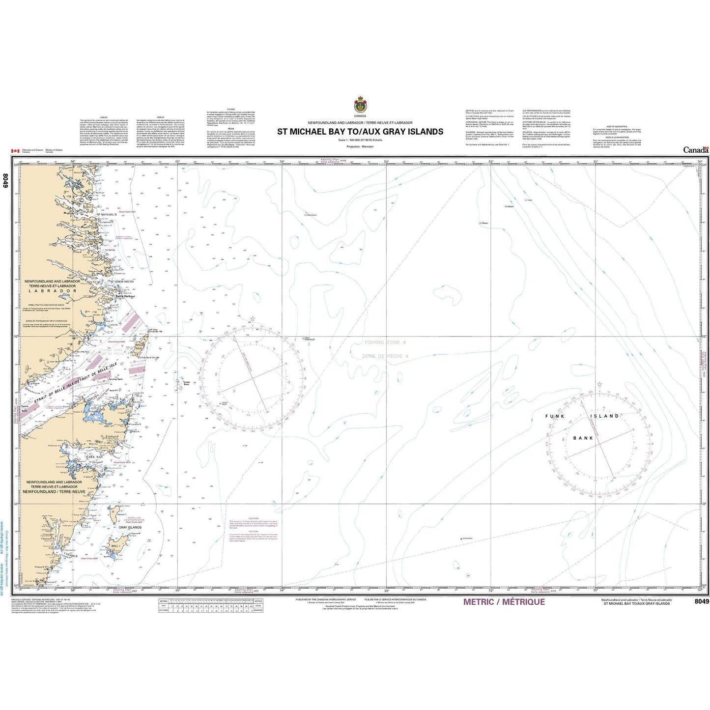Paradise Clay CAN8049 CHS Chart St. Michael Bay to/aux Gray Islands