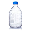 Globe Scientific 8102000 Bottle Media Globe Glass 2000mL GL45 Screw Cap Dual Graduations 10/Box