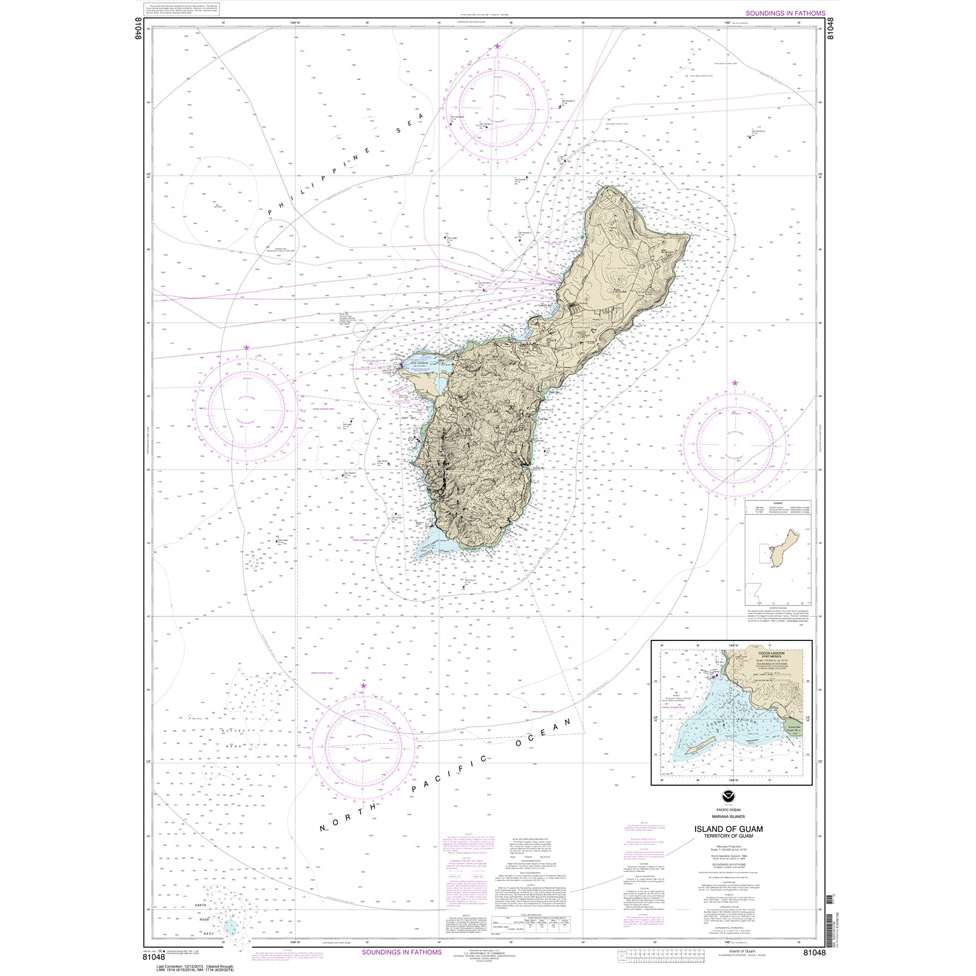 Paradise Clay NO_81048 HISTORICAL NOAA Chart Mariana Islands Island of Guam Territory of Guam;Cocos Lagoon