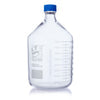 Globe Scientific 8105000 Bottle Media Globe Glass 5000mL GL45 Screw Cap Dual Graduations 1/Box