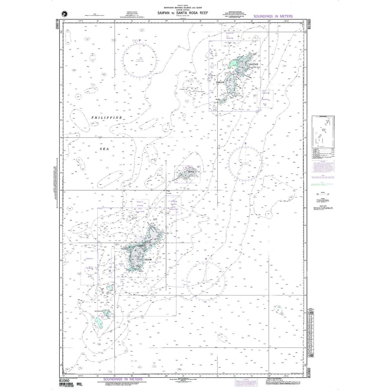 Paradise Clay NGA_81060 NGA Chart Saipan to Santa Rosa Reef / Marianas