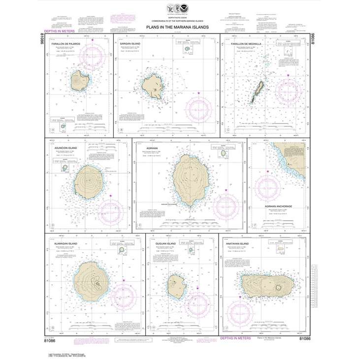 Paradise Clay NO_81086 HISTORICAL NOAA Plans in the Mariana Islands; Faraloon de Pajaros; Sarigan Island; Farallon de Medinilla; Ascuncion Island; Agrihan; Agrihan Anchorge; Alamagan Island; Guguan; Anatahan