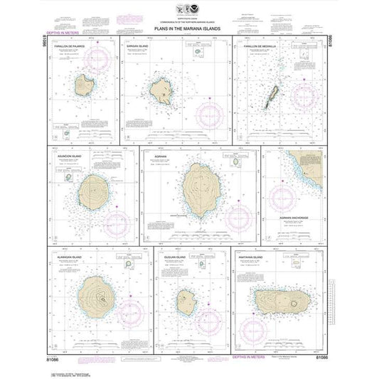 Paradise Clay NO_81086 HISTORICAL NOAA Plans in the Mariana Islands; Faraloon de Pajaros; Sarigan Island; Farallon de Medinilla; Ascuncion Island; Agrihan; Agrihan Anchorge; Alamagan Island; Guguan; Anatahan