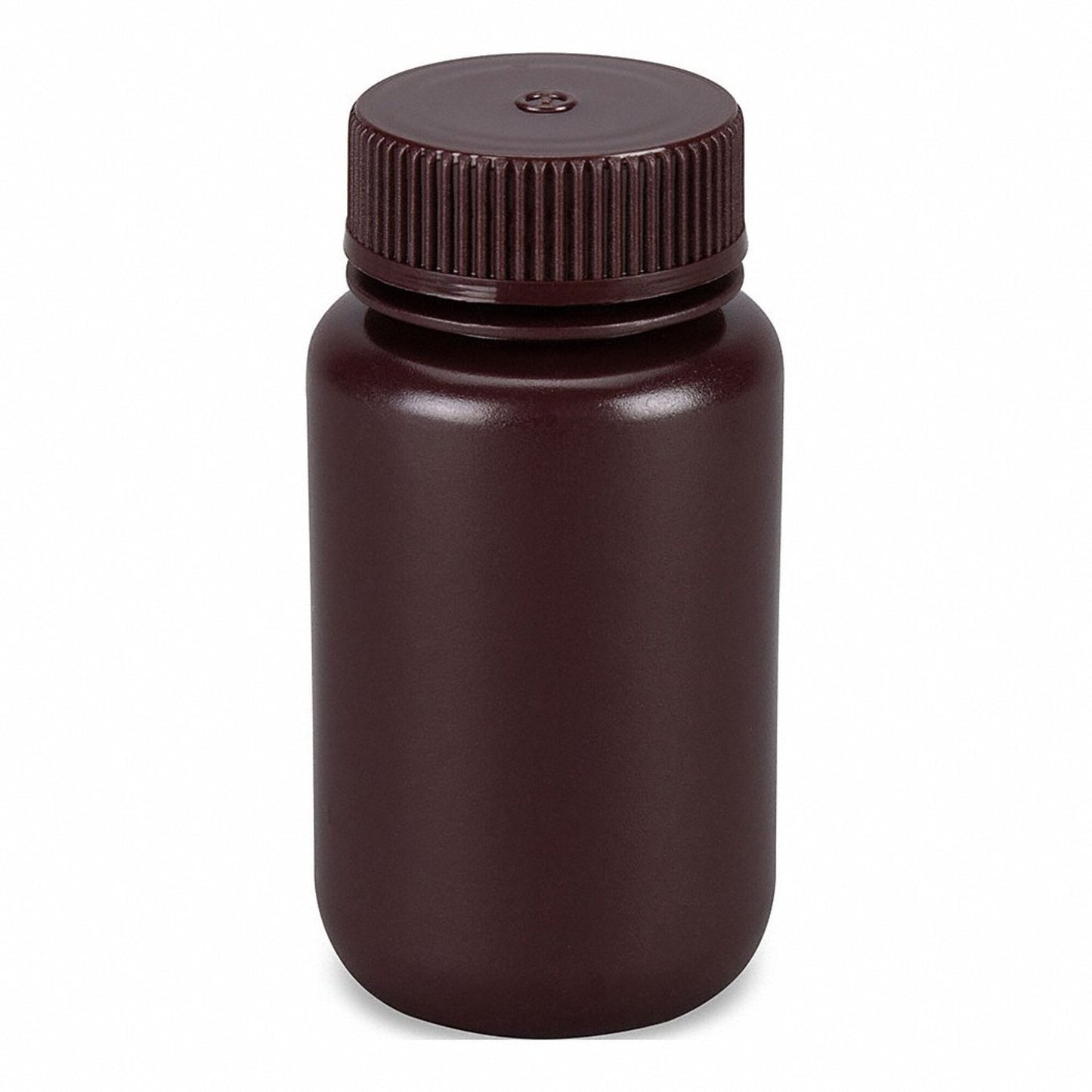 Globe Scientific 7510125AMBKS Bottle Wide Mouth Round Amber HDPE with Amber PP Closure 125mL Bulk Packed with Bottles and Caps Bagged Separately 500/Case