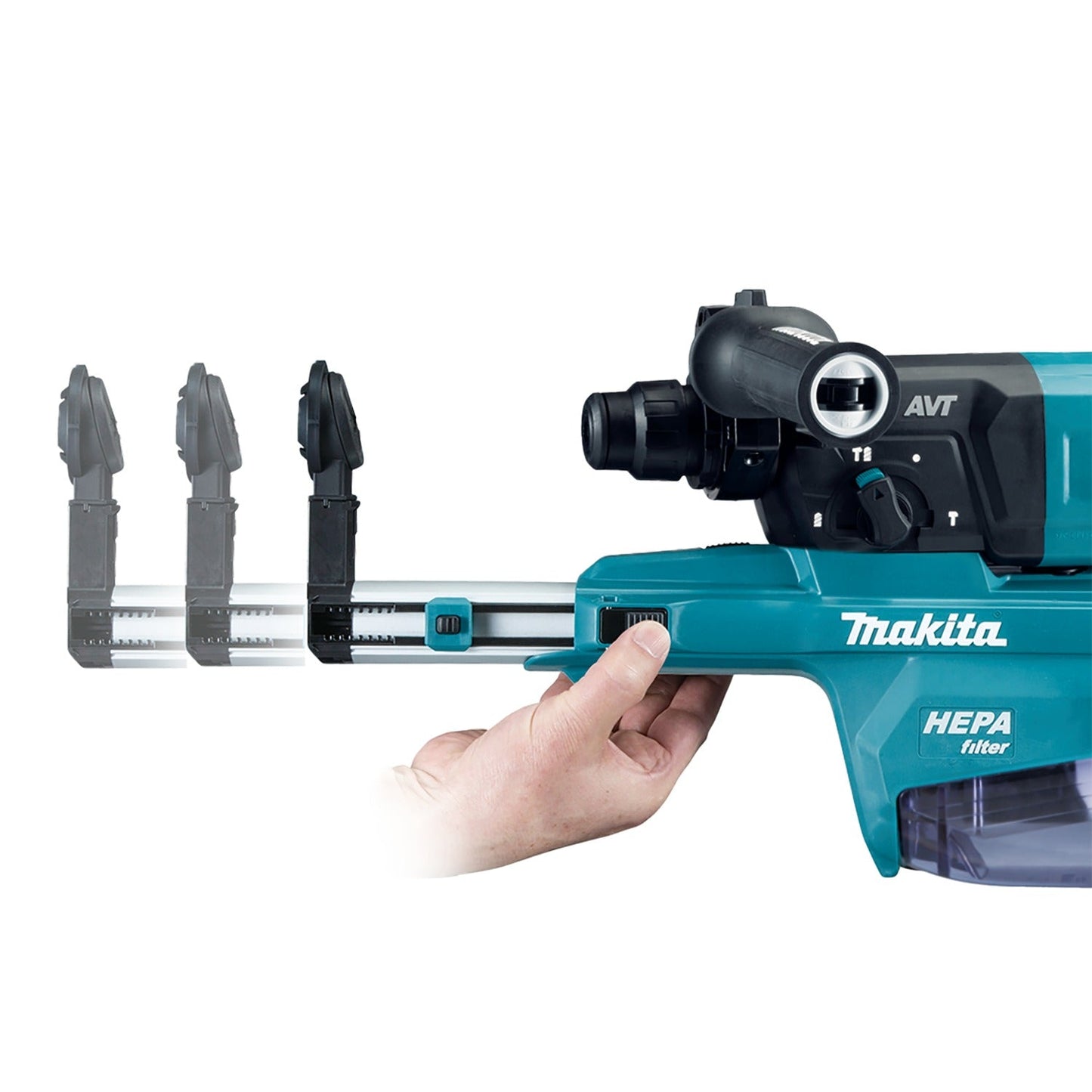 Makita DX15 Dust Extractor Attachment with HEPA Filter Cleaning Mechanism