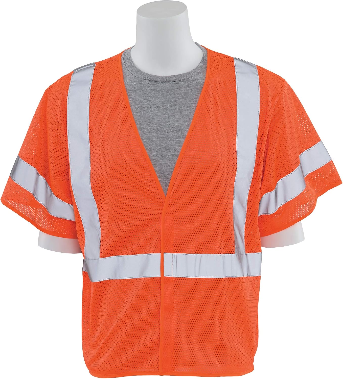 Delta Plus WEL14559HOLG S662 CL 3 No Pockets Safety Vest, LG, Hi Viz Orange