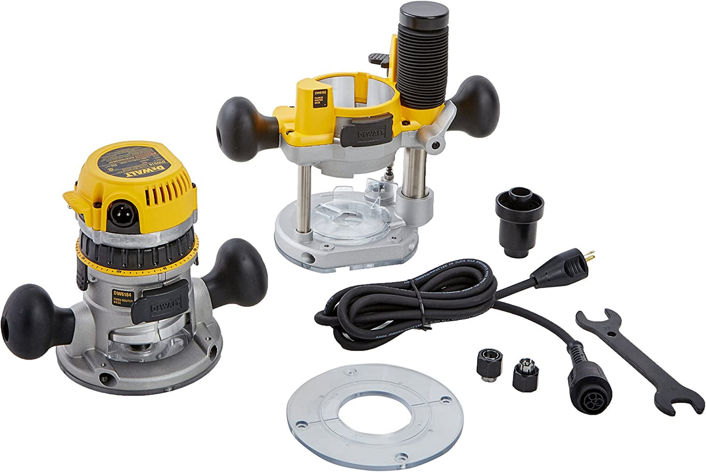 Dewalt DW618PK 2-1/4 Hp Electronic Vs Fixed/Base Plunge Base Ro