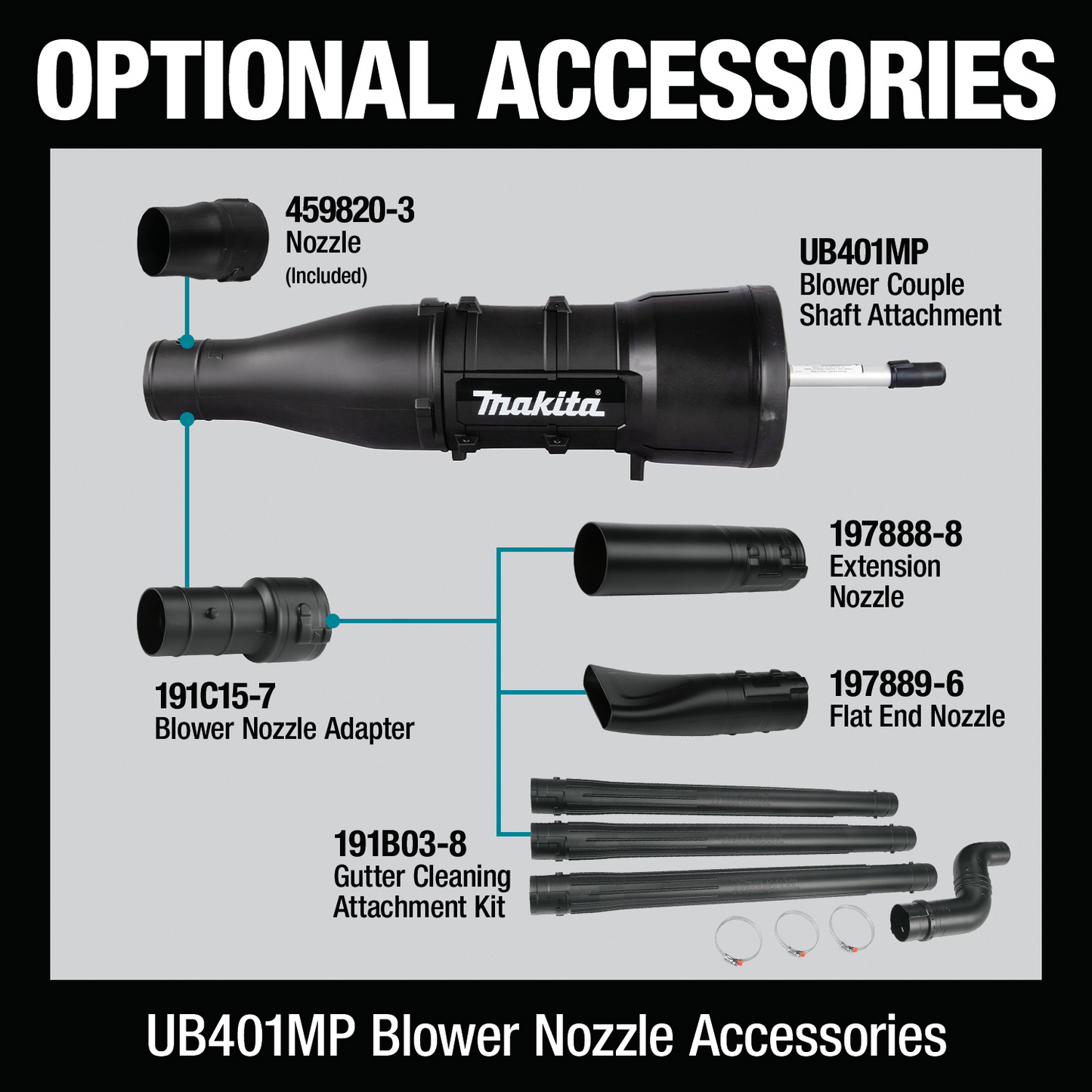 Makita UB401MP Blower Couple Shaft Attachment