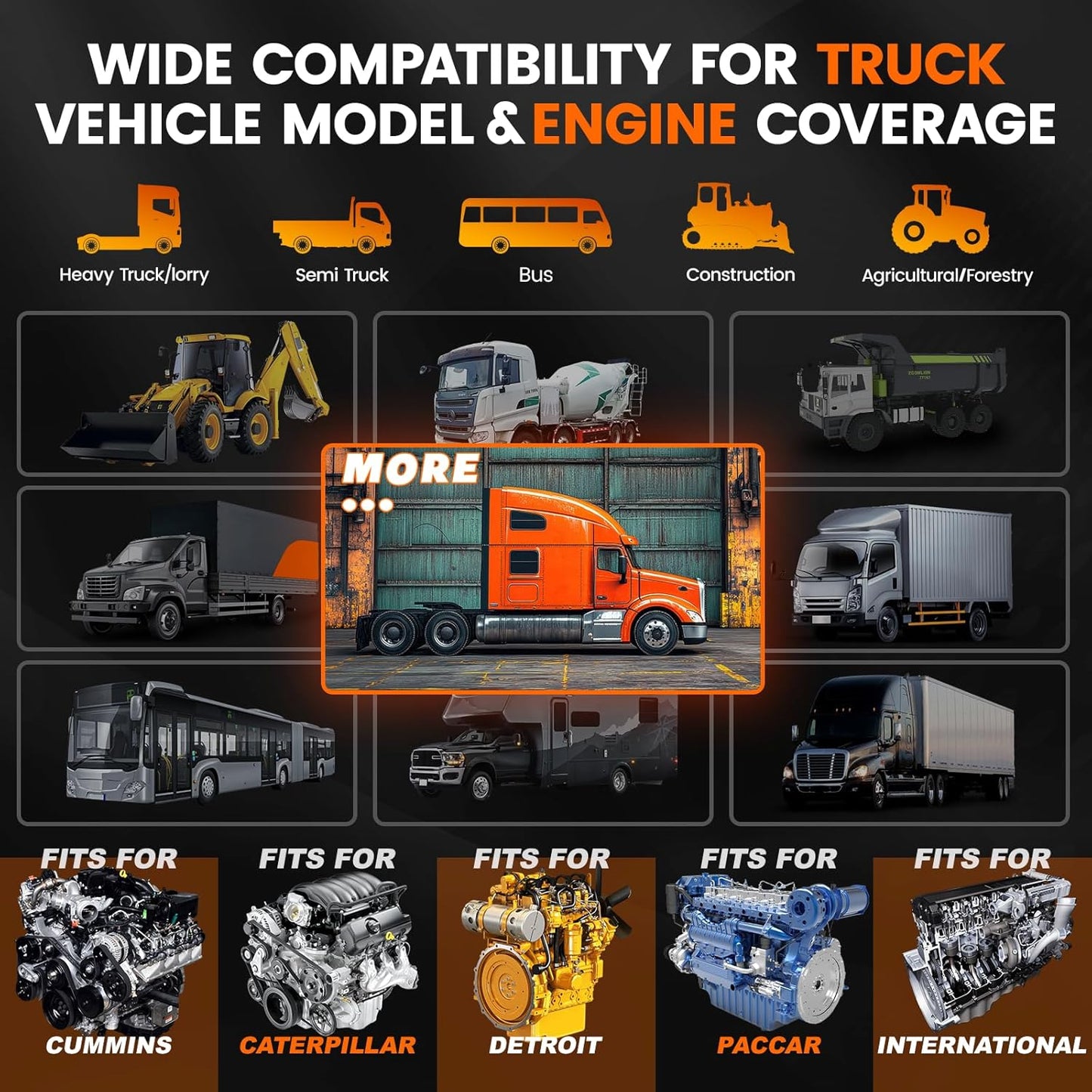 Ancel HD601 All-System Heavy Duty Truck & OBD2 Diagnostic Scanner