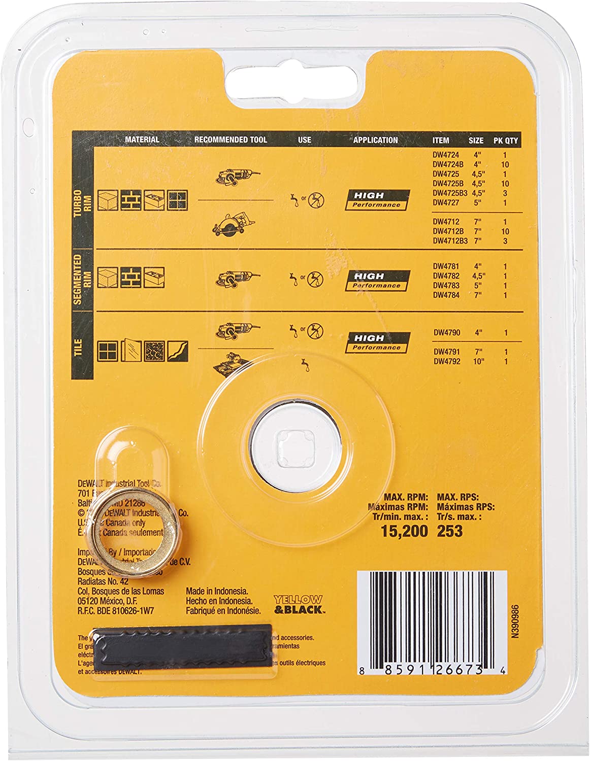 Dewalt DW4790 4" X .060 Tile Blade Wet/Dry