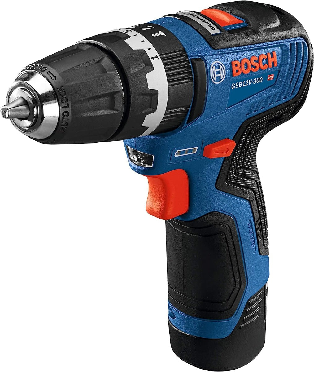 Bosch GSB12V-300B22 12V Max Brushless 3/8 In. Hammer Drill/Driver Kit With (2) 2.0 Ah Batteries