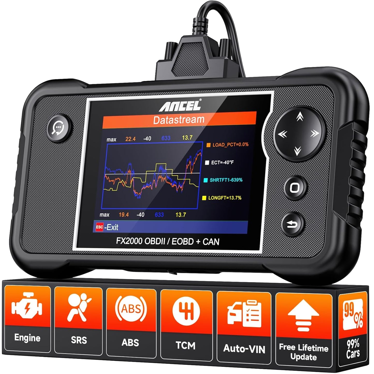 Ancel FX2000 4-System Automotive OBD2 Diagnostic Scanner