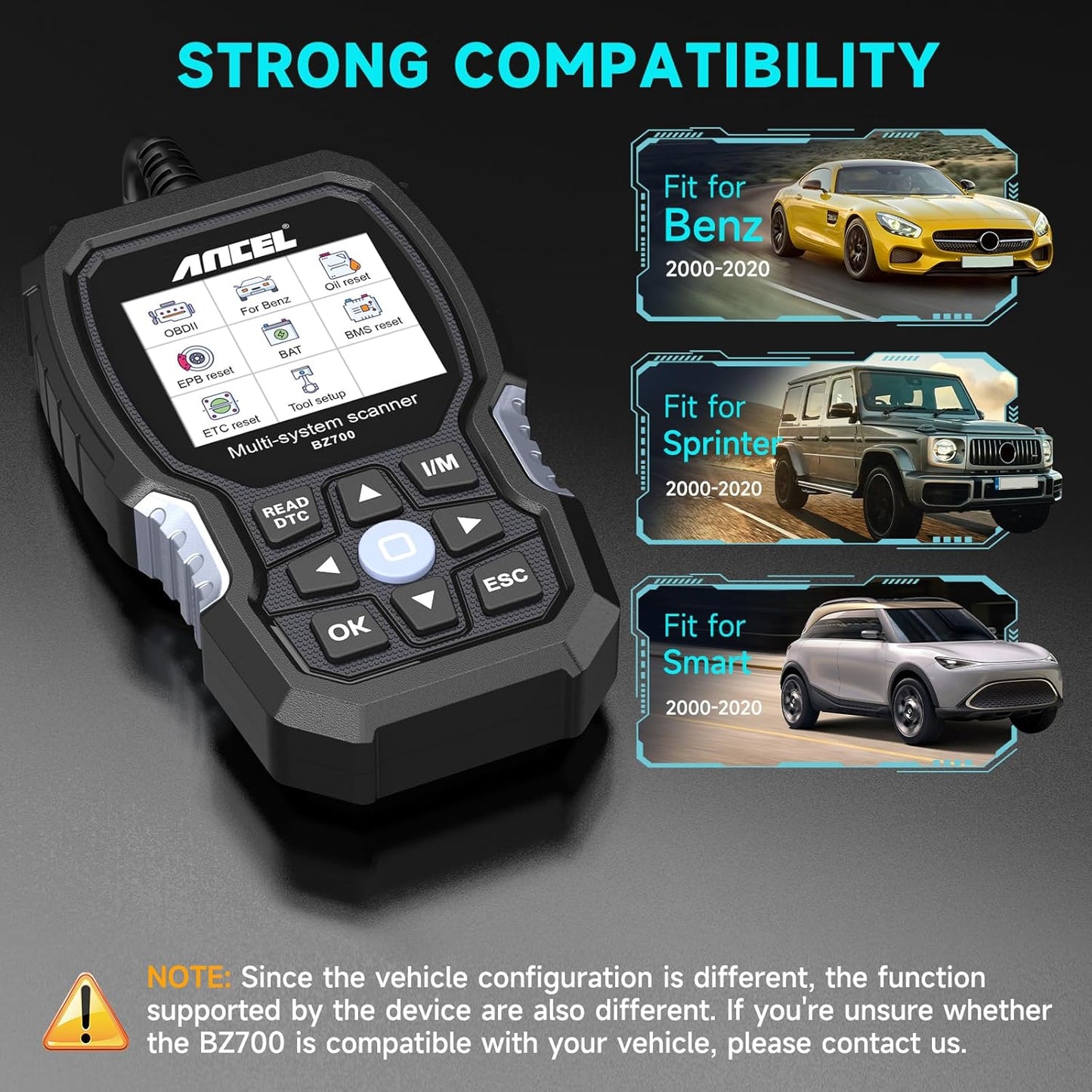 Ancel BZ700 Professional OBD2 Diagnostic Scanner