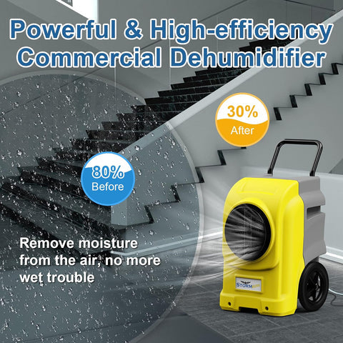 AlorAir 270 Pints Smart Wi-Fi Commercial Dehumidifiers with Pump & Drain Hose for Large Room or Basements Storm Elite - Green