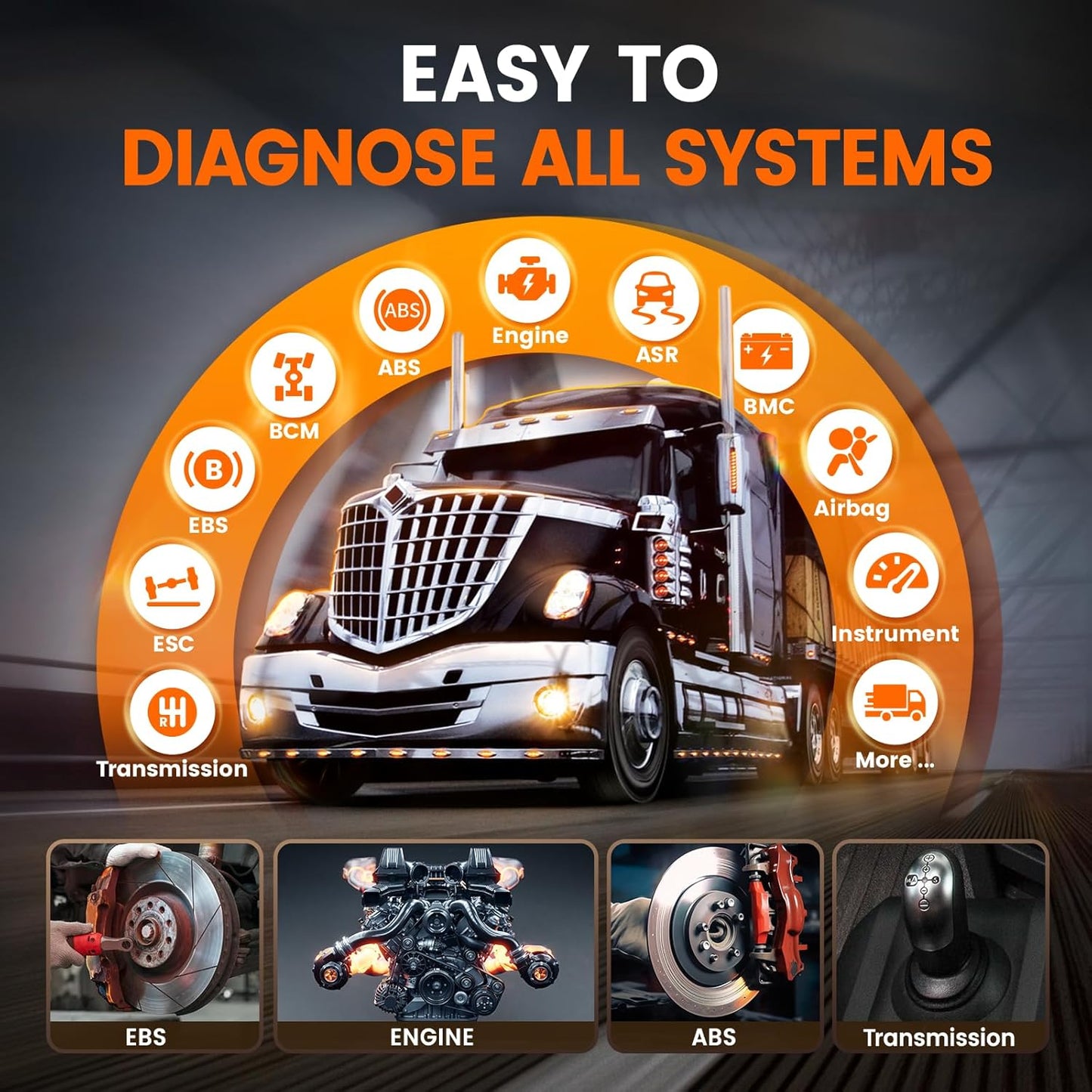 Ancel HD3300 Professional Heavy Duty Truck Diagnostic Scanne