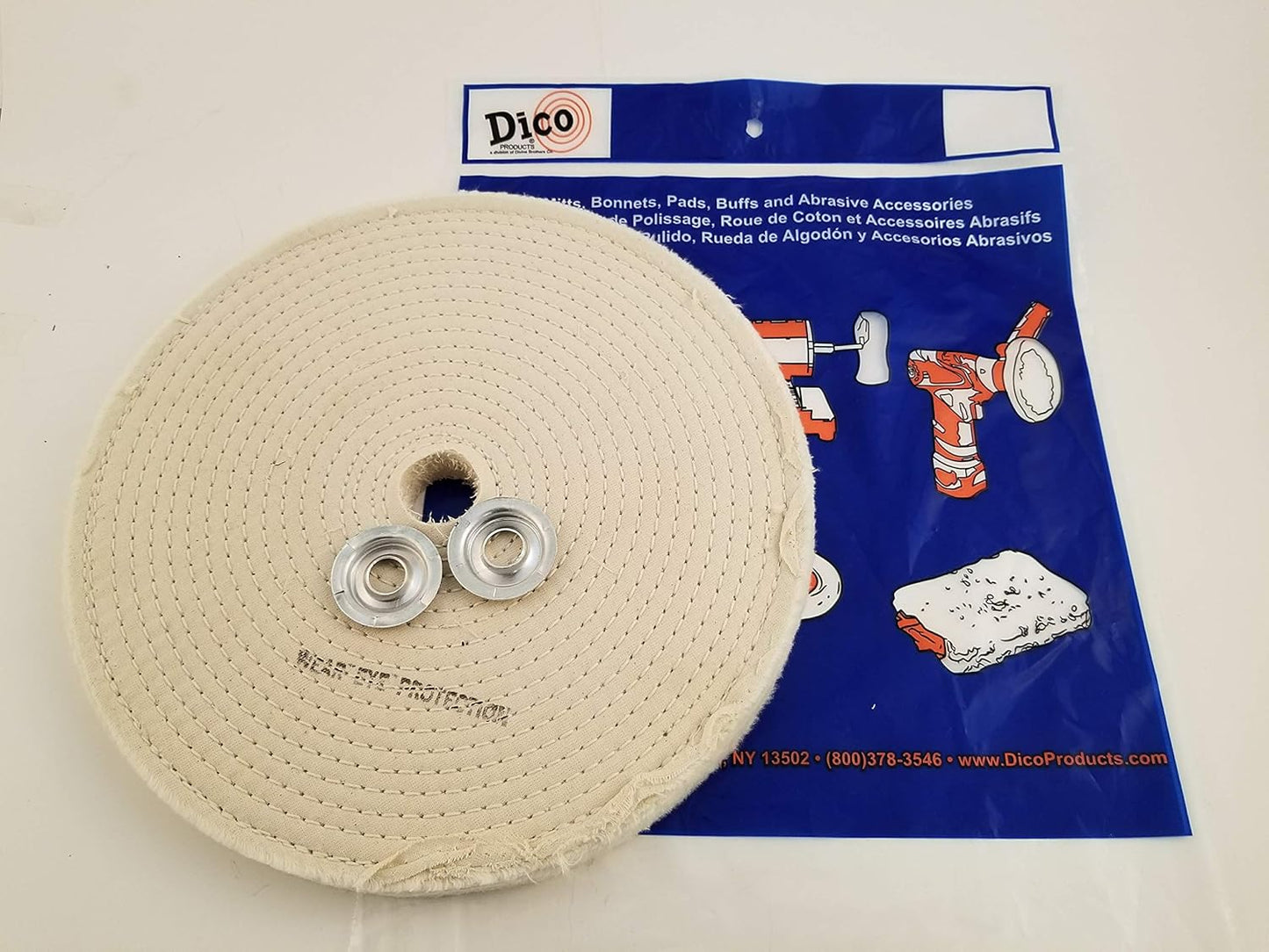 Dico 7000036 Buffing Wheel 10" dia x 1" Thick spiral sewn