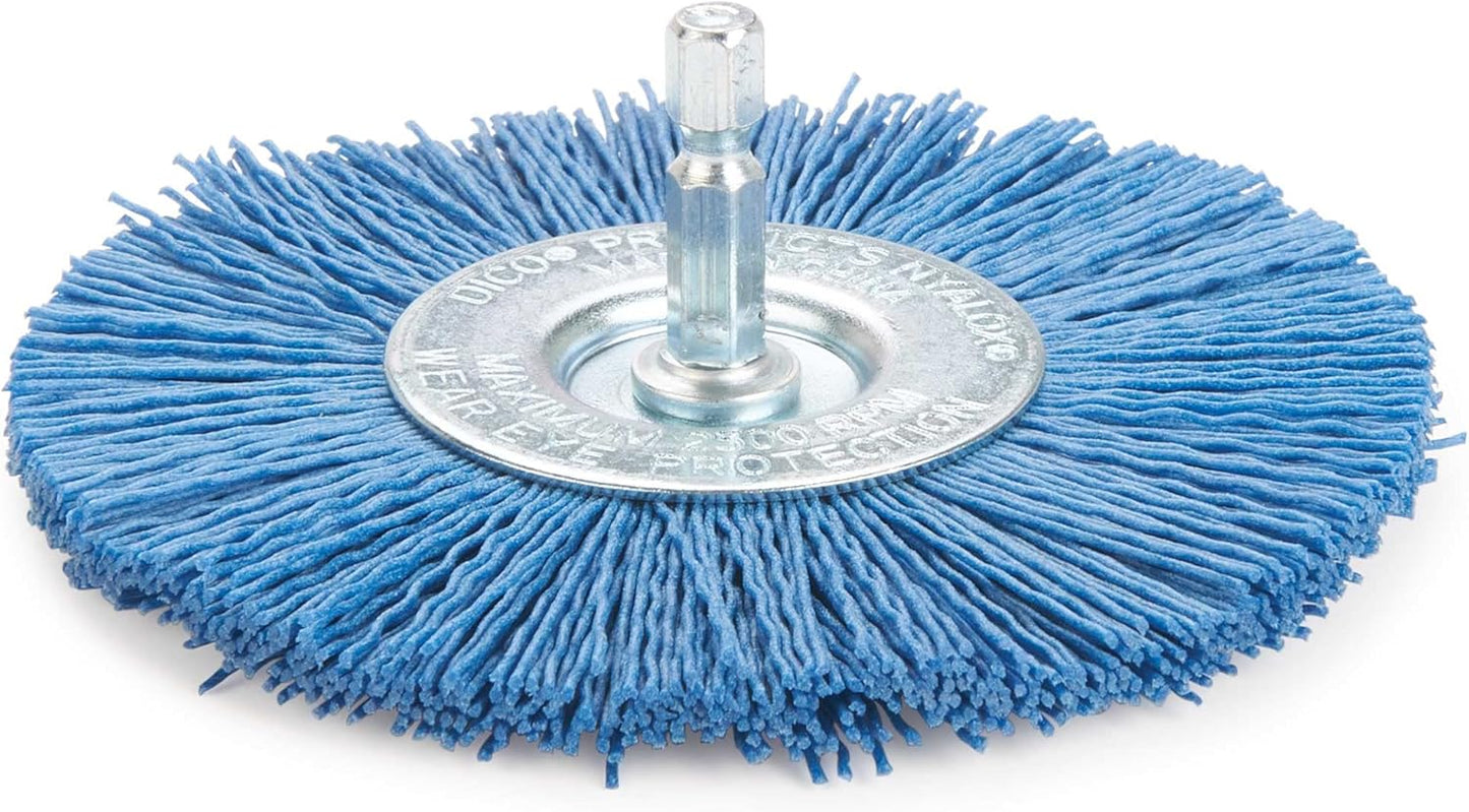 Dico 541-784-4 Nylox Wheel Brush 4" 240 Grit, Blue