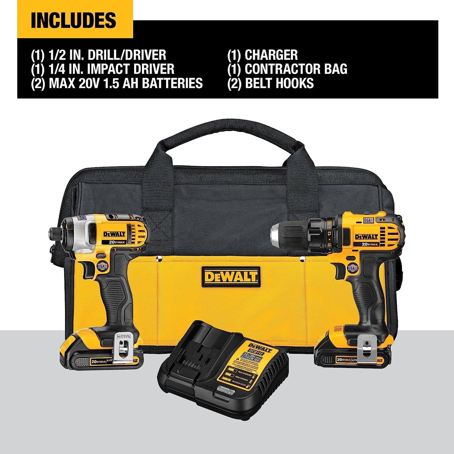 Dewalt DCK280C2 20V Max Li-Ion Compact Drill & Impact Combo Kit