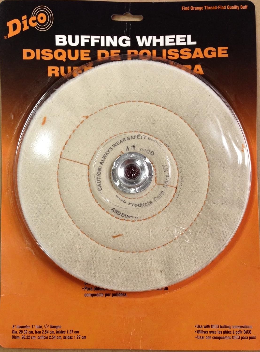 Dico 527-41-8 Cushion Sewn 8-Inch Diameter 3/4-Inch Thick Buffing Wheel