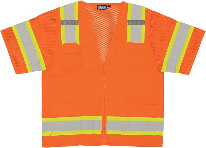 Delta Plus WEL65054HO5X S680 CL 3 Surveyor Vest, 5X, Hi Viz Orange