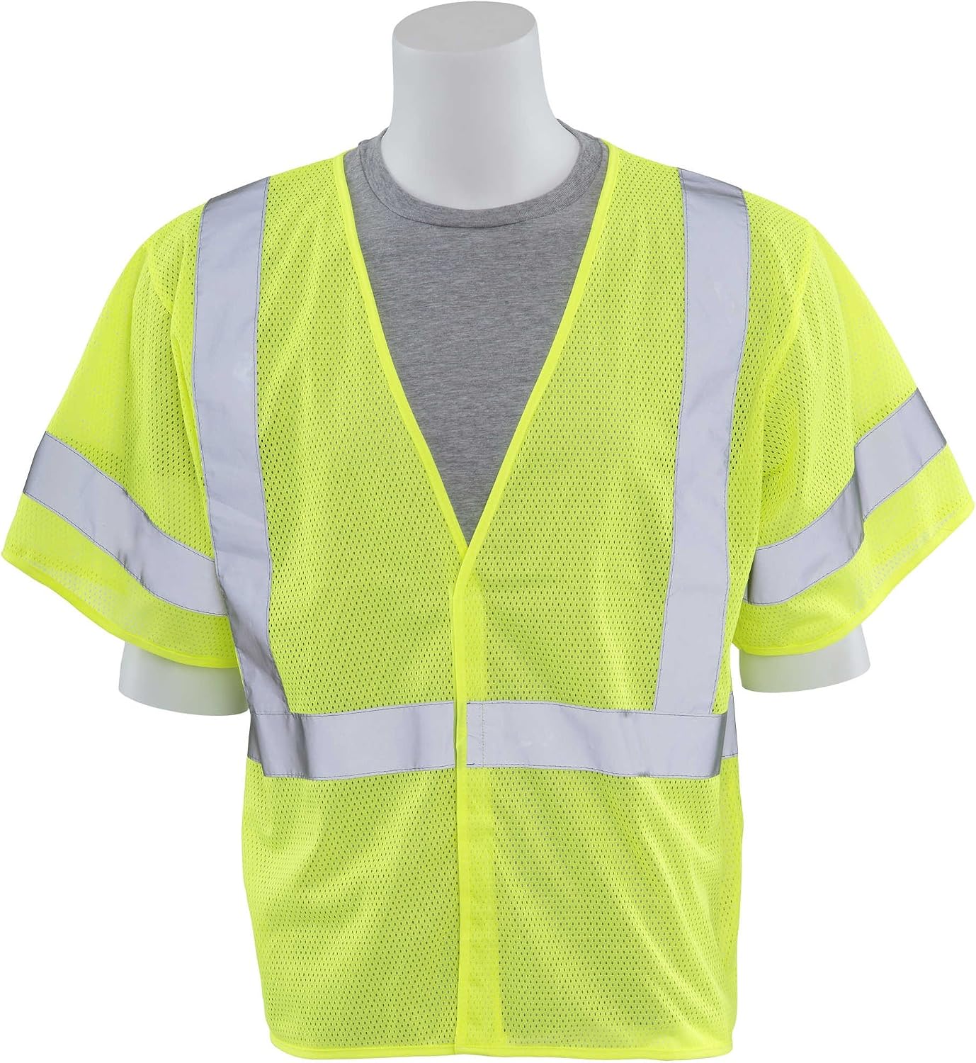 Delta Plus WEL14554HL3X S662 CL 3 No Pockets Safety Vest, 3X, Hi Viz Lime