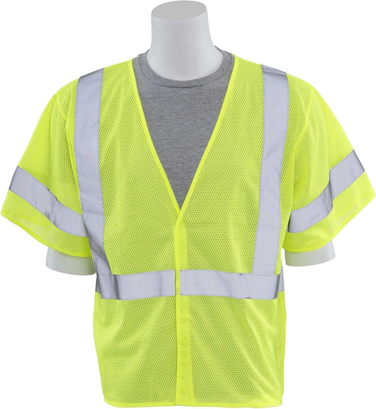 Delta Plus WEL14554HL3X S662 CL 3 No Pockets Safety Vest, 3X, Hi Viz Lime