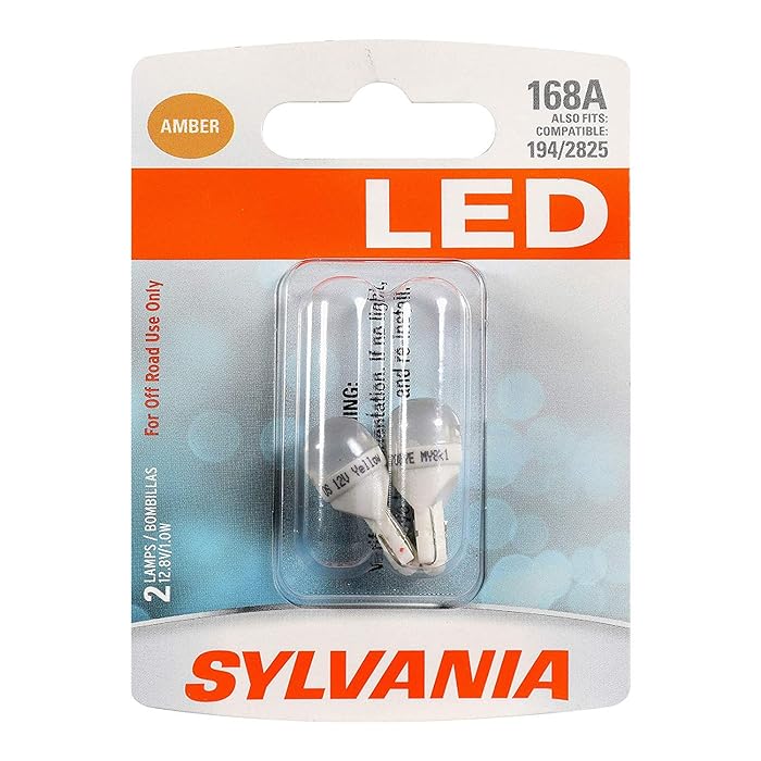 Sylvania Automotive 31113 Sylvania 168A Amber Syl Led Mini Bulb Mini Bulb, 2 Pack