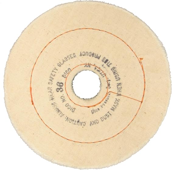 Dico 527-36-6 Cushion Sewn 6-Inch Diameter 1/2-Inch Thick Buffing Wheel