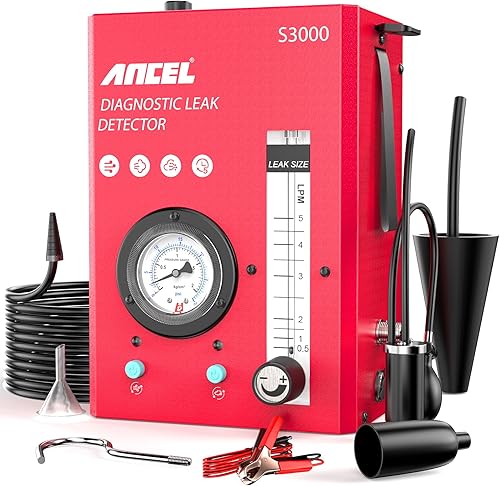 Ancel S3000 Automotive Smoke Machine Leak Detector – EVAP & Vacuum System Diagnostic Tester with Built-in Air Pump, Pressure Gauge & Adjustable Flow Meter