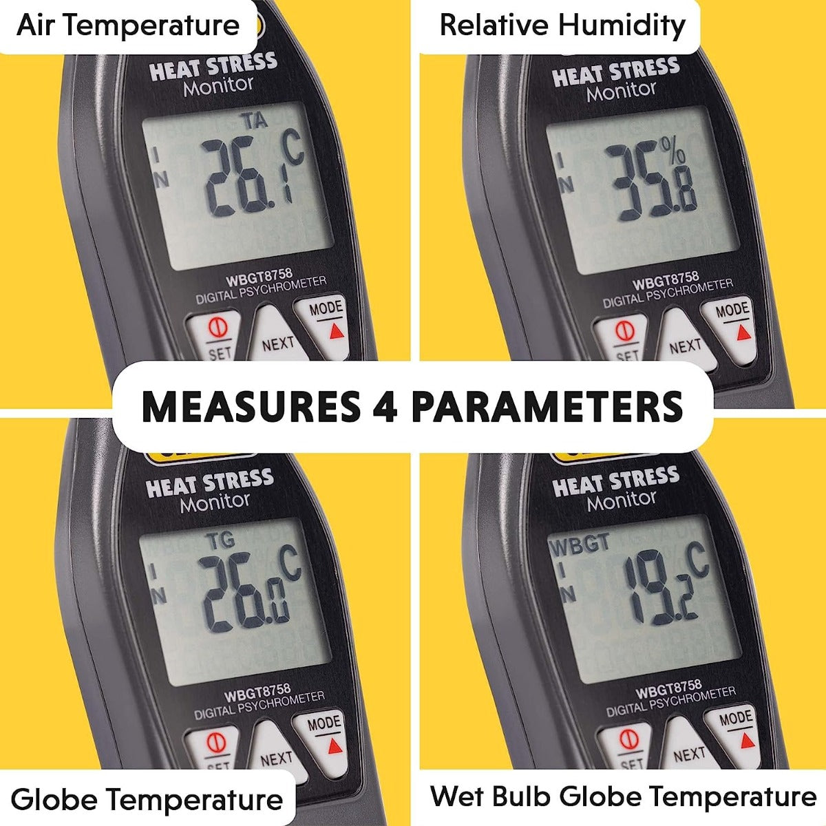 General Tools WBGT8758 Heat Index Monitor With 35 X 40Mm Brass Black Ball