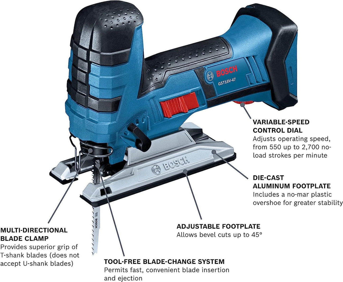 Bosch GST18V-47N 18V Brl Grip Jigsaw Bare Tool